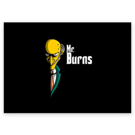 Поздравительная открытка с принтом Mr. Burns (Simpsons) в Новосибирске, 100% бумага | плотность бумаги 280 г/м2, матовая, на обратной стороне линовка и место для марки
 | Тематика изображения на принте: burns | mr | mr. burns | simpsons | мистер бернс | симпсоны
