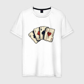 Мужская футболка хлопок с принтом Старые карты в Новосибирске, 100% хлопок | прямой крой, круглый вырез горловины, длина до линии бедер, слегка спущенное плечо. | cards | карты