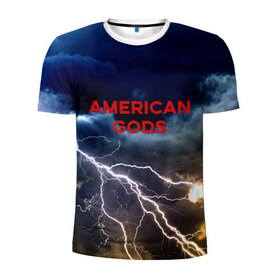 Мужская футболка 3D спортивная с принтом American Gods в Новосибирске, 100% полиэстер с улучшенными характеристиками | приталенный силуэт, круглая горловина, широкие плечи, сужается к линии бедра | american gods | omg | американские боги | джиллиан андерсон | иэн макшейн | пабло шрайбер | фантастика | эмили браунинг