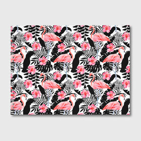 Альбом для рисования с принтом Pattern Flamingo в Новосибирске, 100% бумага
 | матовая бумага, плотность 200 мг. | 