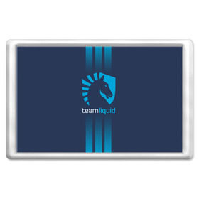 Магнит 45*70 с принтом TEAM LIQUID E-SPORT в Новосибирске, Пластик | Размер: 78*52 мм; Размер печати: 70*45 | Тематика изображения на принте: 2019 | blue | cybersport | esport | liquid | logo | pro league | team | team liquid | киберспорт | логотип | тим ликвид | фирменные цвета