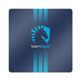 Магнит виниловый Квадрат с принтом TEAM LIQUID E-SPORT в Новосибирске, полимерный материал с магнитным слоем | размер 9*9 см, закругленные углы | Тематика изображения на принте: 2019 | blue | cybersport | esport | liquid | logo | pro league | team | team liquid | киберспорт | логотип | тим ликвид | фирменные цвета