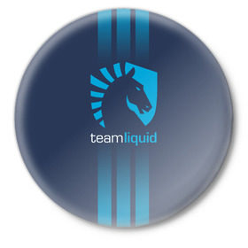 Значок с принтом TEAM LIQUID E-SPORT в Новосибирске,  металл | круглая форма, металлическая застежка в виде булавки | 2019 | blue | cybersport | esport | liquid | logo | pro league | team | team liquid | киберспорт | логотип | тим ликвид | фирменные цвета