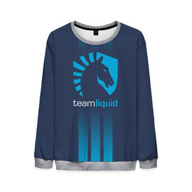 Мужской свитшот 3D с принтом TEAM LIQUID E-SPORT в Новосибирске, 100% полиэстер с мягким внутренним слоем | круглый вырез горловины, мягкая резинка на манжетах и поясе, свободная посадка по фигуре | 2019 | blue | cybersport | esport | liquid | logo | pro league | team | team liquid | киберспорт | логотип | тим ликвид | фирменные цвета