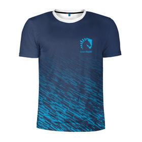 Мужская футболка 3D спортивная с принтом TEAM LIQUID E-SPORT в Новосибирске, 100% полиэстер с улучшенными характеристиками | приталенный силуэт, круглая горловина, широкие плечи, сужается к линии бедра | 2019 | blue | cybersport | esport | liquid | logo | pro league | team | team liquid | киберспорт | логотип | тим ликвид | фирменные цвета