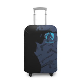 Чехол для чемодана 3D с принтом TEAM LIQUID E-SPORT CS GO в Новосибирске, 86% полиэфир, 14% спандекс | двустороннее нанесение принта, прорези для ручек и колес | 2019 | blue | cs go | cybersport | esport | liquid | logo | pro league | team | team liquid | киберспорт | логотип | тим ликвид | фирменные цвета