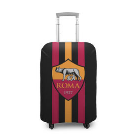 Чехол для чемодана 3D с принтом FC Roma Lines в Новосибирске, 86% полиэфир, 14% спандекс | двустороннее нанесение принта, прорези для ручек и колес | football | italia | logo | roma | sport | италия | лого | спорт | фк | футбол | футбольный клуб | эмблема