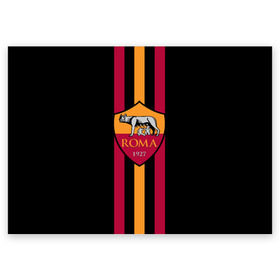 Поздравительная открытка с принтом FC Roma Lines в Новосибирске, 100% бумага | плотность бумаги 280 г/м2, матовая, на обратной стороне линовка и место для марки
 | football | italia | logo | roma | sport | италия | лого | спорт | фк | футбол | футбольный клуб | эмблема