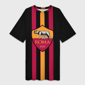 Платье-футболка 3D с принтом FC Roma Lines в Новосибирске,  |  | football | italia | logo | roma | sport | италия | лого | спорт | фк | футбол | футбольный клуб | эмблема