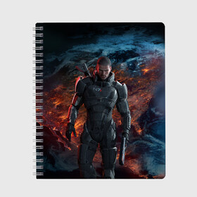 Тетрадь с принтом Mass Effect 3 в Новосибирске, 100% бумага | 48 листов, плотность листов — 60 г/м2, плотность картонной обложки — 250 г/м2. Листы скреплены сбоку удобной пружинной спиралью. Уголки страниц и обложки скругленные. Цвет линий — светло-серый
 | action | edition | rpg | shooter | special | геты | жнецы | инженер | разведчик | солдат | страж | цербер | штурмовик | шутер