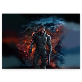 Поздравительная открытка с принтом Mass Effect 3 в Новосибирске, 100% бумага | плотность бумаги 280 г/м2, матовая, на обратной стороне линовка и место для марки
 | action | edition | rpg | shooter | special | геты | жнецы | инженер | разведчик | солдат | страж | цербер | штурмовик | шутер