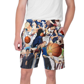 Мужские шорты 3D с принтом Kuroko no Basket в Новосибирске,  полиэстер 100% | прямой крой, два кармана без застежек по бокам. Мягкая трикотажная резинка на поясе, внутри которой широкие завязки. Длина чуть выше колен | аниме | баскетбол | спорт