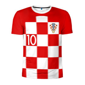 Мужская футболка 3D спортивная с принтом Модрич Хорватия (форма) в Новосибирске, 100% полиэстер с улучшенными характеристиками | приталенный силуэт, круглая горловина, широкие плечи, сужается к линии бедра | 10 | 2020 | 2022 | croatia | madrid | modric | real | европы | мадрид | мира | реал | сборная | хорватии | хорватия | чемпионат | чм