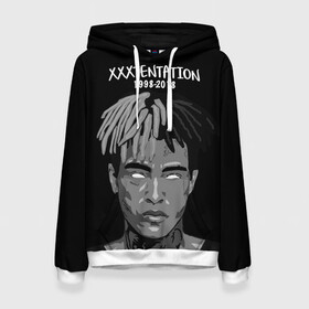 Женская толстовка 3D с принтом Xxxtentation RIP в Новосибирске, 100% полиэстер  | двухслойный капюшон со шнурком для регулировки, мягкие манжеты на рукавах и по низу толстовки, спереди карман-кенгуру с мягким внутренним слоем. | at | i | look | me | p | r | r.i.p. | revenge | rip | x | xtentation | xxx | рэп