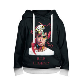 Детская толстовка 3D с принтом XXXTentacion / RIP Legend 2 в Новосибирске, 100% полиэстер | двухслойный капюшон со шнурком для регулировки, мягкие манжеты на рукавах и по низу толстовки, спереди карман-кенгуру с мягким внутренним слоем | Тематика изображения на принте: legend | r.i.p. | rap | rip | tentacion | xxxtentacion | джасей онфрой | икс | легенда | покойся с миром | рэп | тентаньсьен | тентасьён | тентасьон | экс