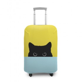 Чехол для чемодана 3D с принтом Кот спрятался в Новосибирске, 86% полиэфир, 14% спандекс | двустороннее нанесение принта, прорези для ручек и колес | 3d | cat | иллюстрация | кот | кот спрятался | кошка | минимализм | рисунок | цифровое искусство