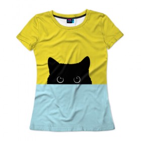 Женская футболка 3D с принтом Кот спрятался в Новосибирске, 100% полиэфир ( синтетическое хлопкоподобное полотно) | прямой крой, круглый вырез горловины, длина до линии бедер | 3d | cat | иллюстрация | кот | кот спрятался | кошка | минимализм | рисунок | цифровое искусство