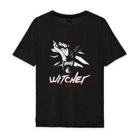 Мужская футболка хлопок Oversize с принтом WITCHER 2077 (ВЕДЬМАК 2077) в Новосибирске, 100% хлопок | свободный крой, круглый ворот, “спинка” длиннее передней части | 2019 | cd project red | cyberpunk 2077 | future | hack | samurai | sci fi | the witcher | witcher 2077 | андроиды | безумие | будущее | ведьмак 2077 | киберпанк 2077 | логотип | роботы | самураи | фантастика | цифры