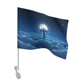 Флаг для автомобиля с принтом XXXTentacion Fly в Новосибирске, 100% полиэстер | Размер: 30*21 см | art | fly | moon | rap | space | tentacion | xxx | xxxtentacion | космос | луна | небеса | тентасьон