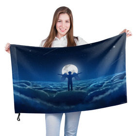 Флаг 3D с принтом XXXTentacion Fly в Новосибирске, 100% полиэстер | плотность ткани — 95 г/м2, размер — 67 х 109 см. Принт наносится с одной стороны | art | fly | moon | rap | space | tentacion | xxx | xxxtentacion | космос | луна | небеса | тентасьон