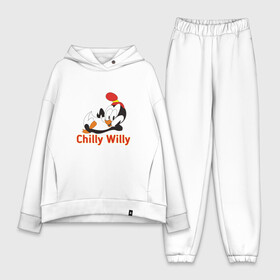 Женский костюм хлопок Oversize с принтом Chilly Willy в Новосибирске,  |  | chilly | chilly willy | арт | животные | милые | мультфильмы | пингвины | чилли вилли