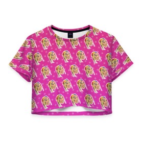Женская футболка Cropp-top с принтом 6IX9INE PATTERN в Новосибирске, 100% полиэстер | круглая горловина, длина футболки до линии талии, рукава с отворотами | Тематика изображения на принте: 6ix9ine | sixnine | tekashi