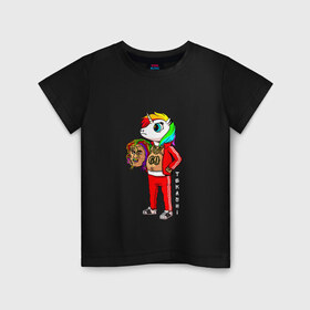 Детская футболка хлопок с принтом Tekashi в Новосибирске, 100% хлопок | круглый вырез горловины, полуприлегающий силуэт, длина до линии бедер | 6ix9ine | sixnine | tekashi