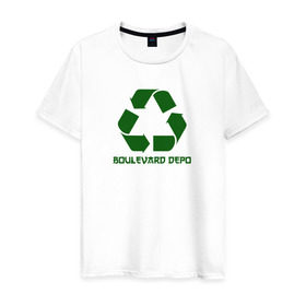 Мужская футболка хлопок с принтом Boulevard Depo в Новосибирске, 100% хлопок | прямой крой, круглый вырез горловины, длина до линии бедер, слегка спущенное плечо. | bdepo | boulevard depo | артем шатохин | булевард депо