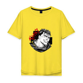 Мужская футболка хлопок Oversize с принтом Берсерк. Гатс в Новосибирске, 100% хлопок | свободный крой, круглый ворот, “спинка” длиннее передней части | berserk | berzerk | guts | берсерк | гатс