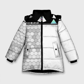 Зимняя куртка для девочек 3D с принтом Detroit RK900 в Новосибирске, ткань верха — 100% полиэстер; подклад — 100% полиэстер, утеплитель — 100% полиэстер. | длина ниже бедра, удлиненная спинка, воротник стойка и отстегивающийся капюшон. Есть боковые карманы с листочкой на кнопках, утяжки по низу изделия и внутренний карман на молнии. 

Предусмотрены светоотражающий принт на спинке, радужный светоотражающий элемент на пуллере молнии и на резинке для утяжки. | 2038 | connor | dbh | detroit | gamer | kara | андроид | девиант | детройт | кара | квест | коннор | маркус