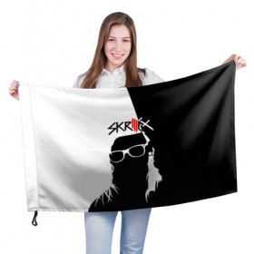 Флаг 3D с принтом Skrillex в Новосибирске, 100% полиэстер | плотность ткани — 95 г/м2, размер — 67 х 109 см. Принт наносится с одной стороны | john | moore | skrilex | skrillex | sonny | twipz | бростеп | джон | диджей | композитор | музыкант | мур | продюсер | скрайлекс | скрайллекс | скрилекс | скриллекс | сонни | хаус | электро