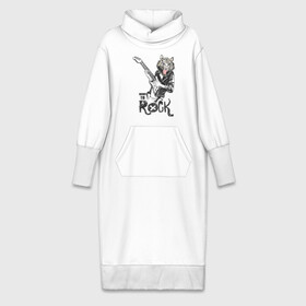 Платье удлиненное хлопок с принтом Тигр Рок в Новосибирске,  |  | rock | гитара | рок | рокер | тигр | тигры
