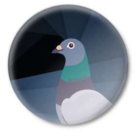 Значок с принтом Голубь Наташа в Новосибирске,  металл | круглая форма, металлическая застежка в виде булавки | Тематика изображения на принте: natasha | голубь наташа | мемы