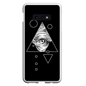 Чехол для Samsung S10E с принтом Всевидящее око в Новосибирске, Силикон | Область печати: задняя сторона чехла, без боковых панелей | tattoo | в треугольнике | всевидящее око | всевидящий глаз | зрачок | пирамида | тату