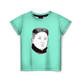 Детская футболка 3D с принтом Ким чен ын в Новосибирске, 100% гипоаллергенный полиэфир | прямой крой, круглый вырез горловины, длина до линии бедер, чуть спущенное плечо, ткань немного тянется | Тематика изображения на принте: 