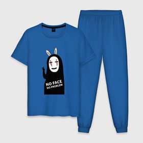 Мужская пижама хлопок с принтом Унесенные призраками в Новосибирске, 100% хлопок | брюки и футболка прямого кроя, без карманов, на брюках мягкая резинка на поясе и по низу штанин
 | spirited away | миядзаки | хаяо