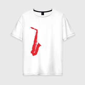 Женская футболка хлопок Oversize с принтом lets talk about sax_black в Новосибирске, 100% хлопок | свободный крой, круглый ворот, спущенный рукав, длина до линии бедер
 | саксофон | саксофонист