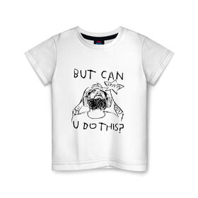 Детская футболка хлопок с принтом BUT CAN U DO THIS? в Новосибирске, 100% хлопок | круглый вырез горловины, полуприлегающий силуэт, длина до линии бедер | bro army | felix kjellberg | pew die pie | pewdiepie | пьюдипай | феликс чельберг