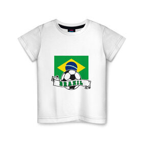 Детская футболка хлопок с принтом Футбол - Бразилия в Новосибирске, 100% хлопок | круглый вырез горловины, полуприлегающий силуэт, длина до линии бедер | brasil | brazil | football | goal | neymar | sport | team | бразилия | гол | игрок | марсело | мяч | неймар | спорт | тренер | футбол | чемпион | чемпионат