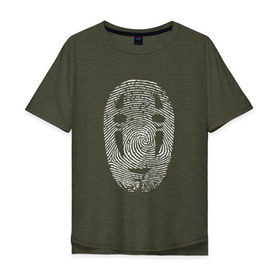 Мужская футболка хлопок Oversize с принтом Безликий в Новосибирске, 100% хлопок | свободный крой, круглый ворот, “спинка” длиннее передней части | spirited away | миядзаки | хаяо