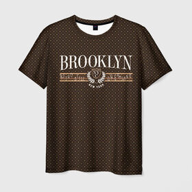 Мужская футболка 3D с принтом Brooklyn в Новосибирске, 100% полиэфир | прямой крой, круглый вырез горловины, длина до линии бедер | Тематика изображения на принте: brooklyn | америка | бруклин | город бруклин | сша | узор | узоры