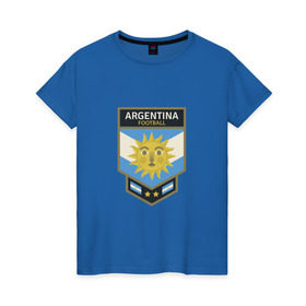 Женская футболка хлопок с принтом Футбол - Аргентина в Новосибирске, 100% хлопок | прямой крой, круглый вырез горловины, длина до линии бедер, слегка спущенное плечо | 