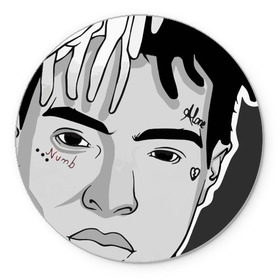 Коврик круглый с принтом xxxtentacion в Новосибирске, резина и полиэстер | круглая форма, изображение наносится на всю лицевую часть | Тематика изображения на принте: jahseh dwayne | onfroy | xxxtentacion | джасей дуэйн онфрой