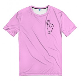 Мужская футболка 3D с принтом Zero Death Pink в Новосибирске, 100% полиэфир | прямой крой, круглый вырез горловины, длина до линии бедер | Тематика изображения на принте: 