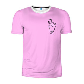 Мужская футболка 3D спортивная с принтом Zero Death Pink в Новосибирске, 100% полиэстер с улучшенными характеристиками | приталенный силуэт, круглая горловина, широкие плечи, сужается к линии бедра | Тематика изображения на принте: 