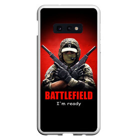 Чехол для Samsung S10E с принтом BATTLEFIELD в Новосибирске, Силикон | Область печати: задняя сторона чехла, без боковых панелей | battlefield | воин | война | игрок | оружие | солдат | шутер