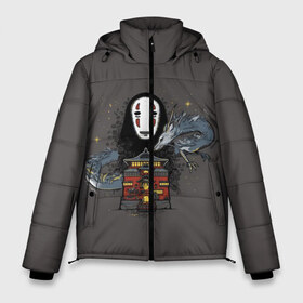 Мужская зимняя куртка 3D с принтом Унесенные призраками в Новосибирске, верх — 100% полиэстер; подкладка — 100% полиэстер; утеплитель — 100% полиэстер | длина ниже бедра, свободный силуэт Оверсайз. Есть воротник-стойка, отстегивающийся капюшон и ветрозащитная планка. 

Боковые карманы с листочкой на кнопках и внутренний карман на молнии. | spirited away | миядзаки | хаяо