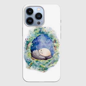 Чехол для iPhone 13 Pro с принтом Тоторо спит в Новосибирске,  |  | Тематика изображения на принте: аниме | лесной дух | мой сосед тоторо | хаяо миядзаки