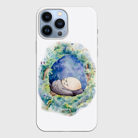 Чехол для iPhone 13 Pro Max с принтом Тоторо спит в Новосибирске,  |  | Тематика изображения на принте: аниме | лесной дух | мой сосед тоторо | хаяо миядзаки