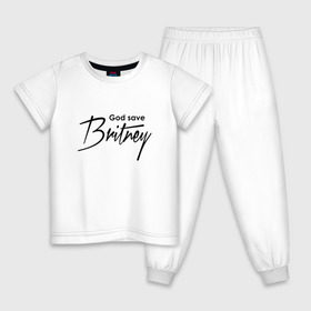 Детская пижама хлопок с принтом God save Britney в Новосибирске, 100% хлопок |  брюки и футболка прямого кроя, без карманов, на брюках мягкая резинка на поясе и по низу штанин
 | baby one more time | britney spears | oops | бритни спирс